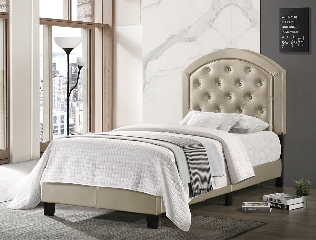 5269PUGD-T GABY TWIN PLATFORM BED ADJ HB GOLD – Dana Homestore