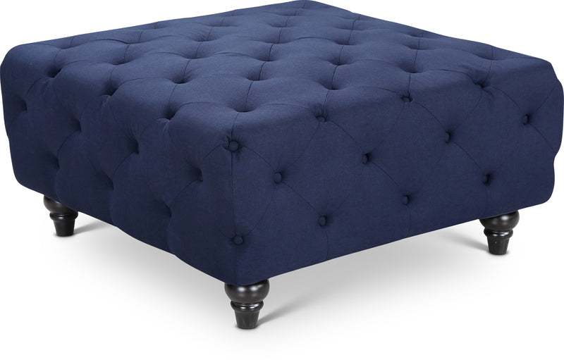 Chesterfield Linen Textured Ottoman