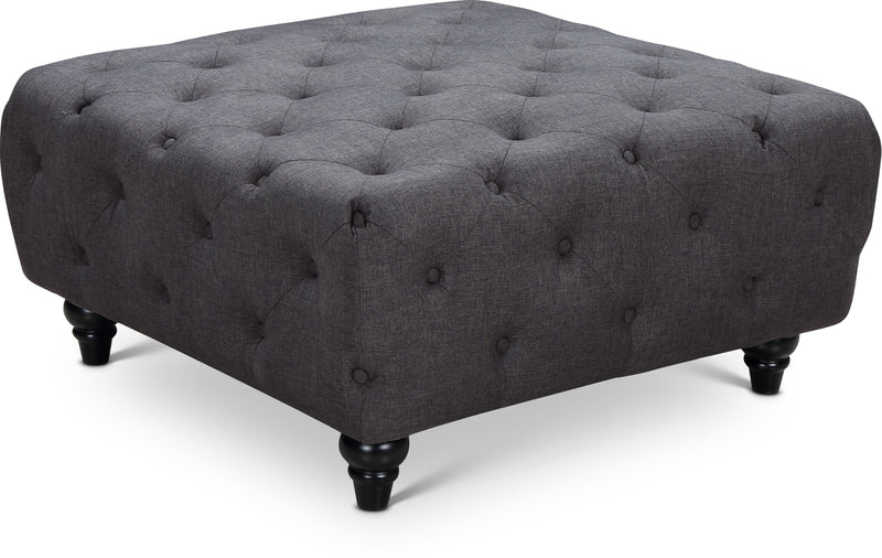 Chesterfield Linen Textured Ottoman