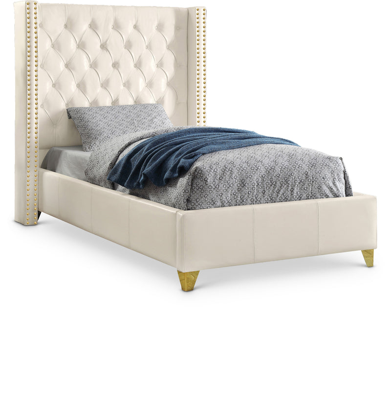 Soho White Bonded Leather Bed