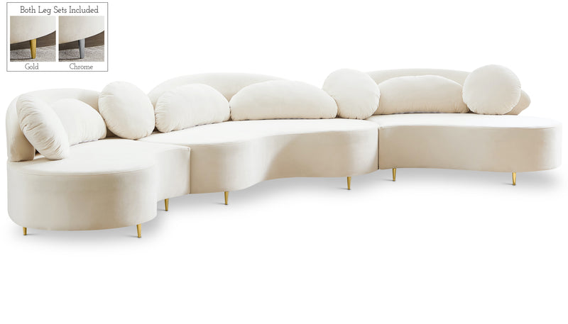 Vivacious Velvet 3pc. Sectional