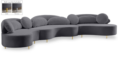 Vivacious Velvet 3pc. Sectional