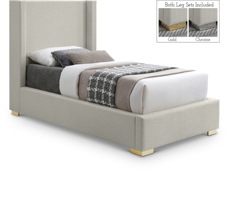 Royce Twin Linen Textured Bed