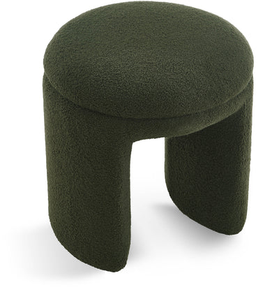 Bowen Faux Shearling Teddy Fabric Ottoman / Stool