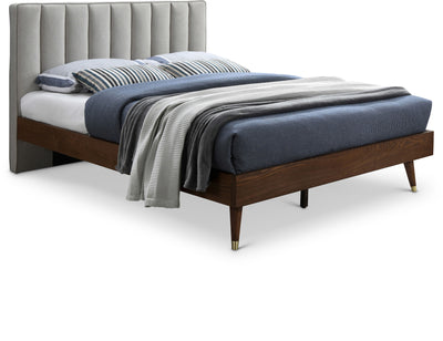 Vance Mid-Century Modern Linen Textured Bed