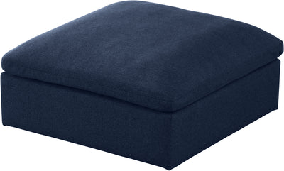 Serene Linen Textured Fabric Deluxe Comfort Ottoman