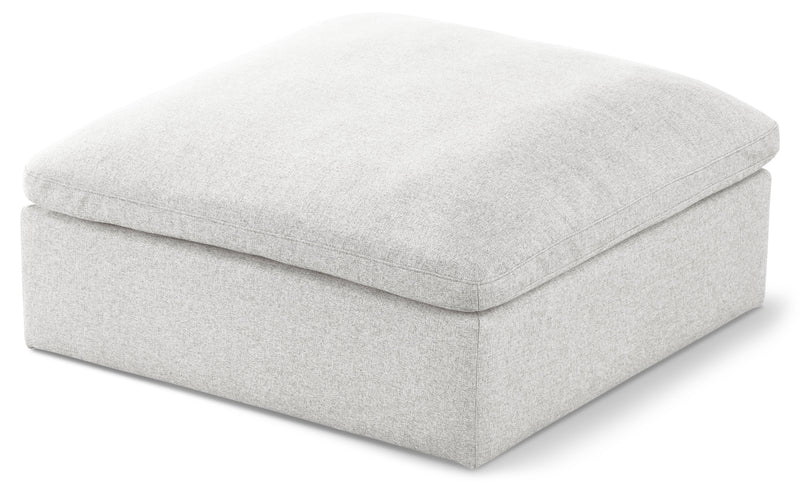 Serene Linen Textured Fabric Deluxe Comfort Ottoman