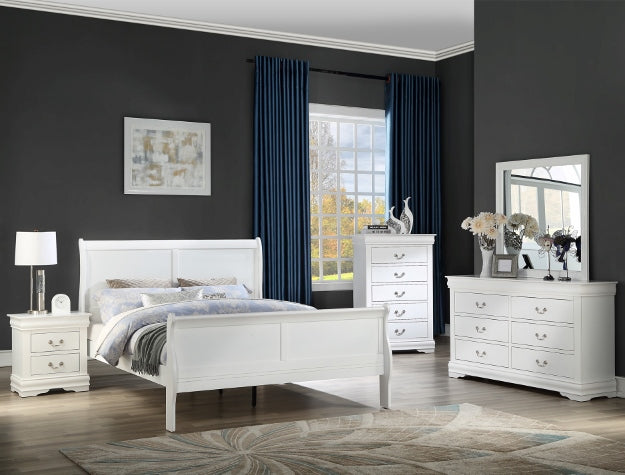 SETB3650 LOUIS PHILIP WHITE BEDROOM GROUP